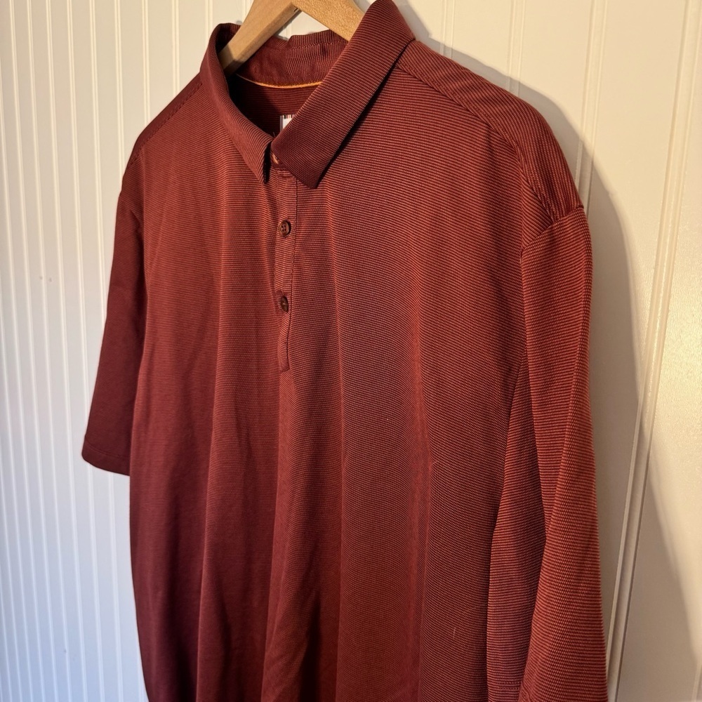 Modern Ambition Men’s Red 1/4 Button Up Polo Short Sleeve Shirt Size XXL - Picture 3 of 9
